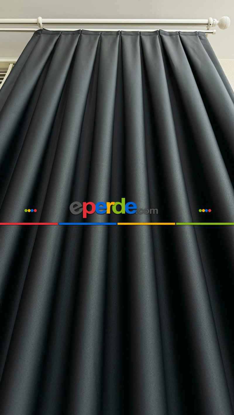 Antrasit Gri Blackout - Karartma Fon Perde, Premium Kalite Serisidir, %95 Işığı Keser