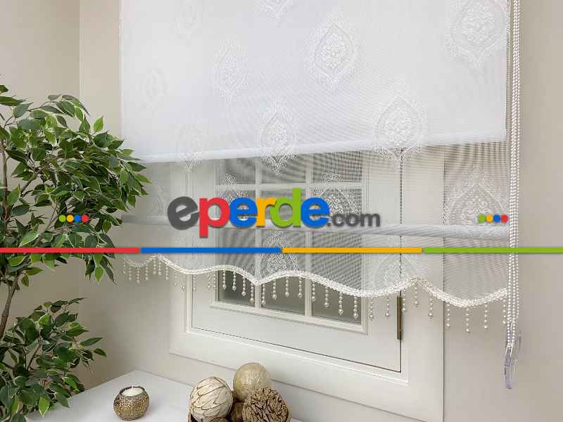 Çiftli Sistem Tül Stor Perde Ve Stor Perde- Ekru