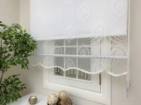 Çiftli Sistem Tül Stor Perde Ve Stor Perde- Ekru