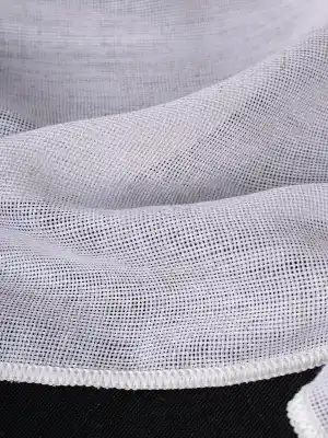 Hazel Beyaz-kahverengi Detaylı Keten Düz Tül Perde Gramajlı