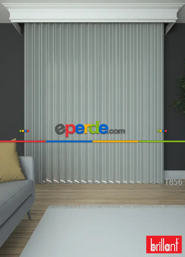 Brillant Akıllı Tül Perde Gri Renkli Tül Dikey Zebra Perde Düz 1. Kalite