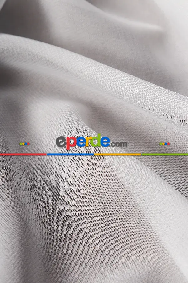 Krep Ekru Düz Tül Perde