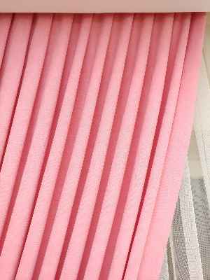 Pembe Renk Düz Sade Fon Perde ( En 150cm Dökümlü Fon )- Pembe Açık