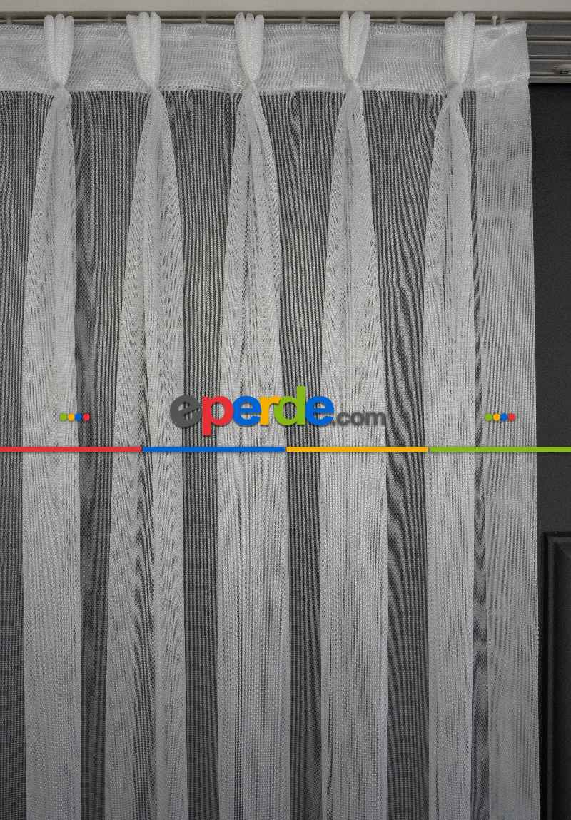 Salon Tül - Ekru Monaliza Dökümlü Tül - İtinalı Dikiş - Amerikan Pile - Kurşunlu Tül