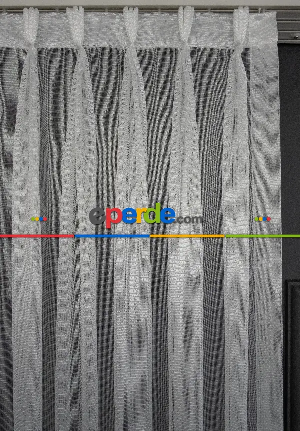 Yatak Odası - Ekru Monaliza Dökümlü Tül - İtinalı Dikiş - Amerikan Pile - Kurşunlu Tül