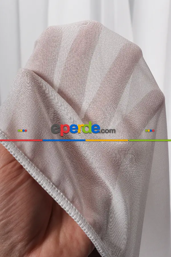 Salon Tül Modelleri - İpek Krep Beyaz Düz Tül Perde