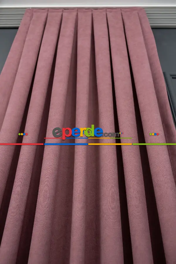 Düz Dökümlü Fon Perde - Gül Kurusu (dikim Ücreti Fiyata Dahildir)