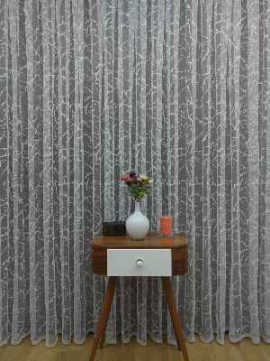 Spor Desen Fransız Dantel Tül Perde & Kruvaze Perde- Ekru