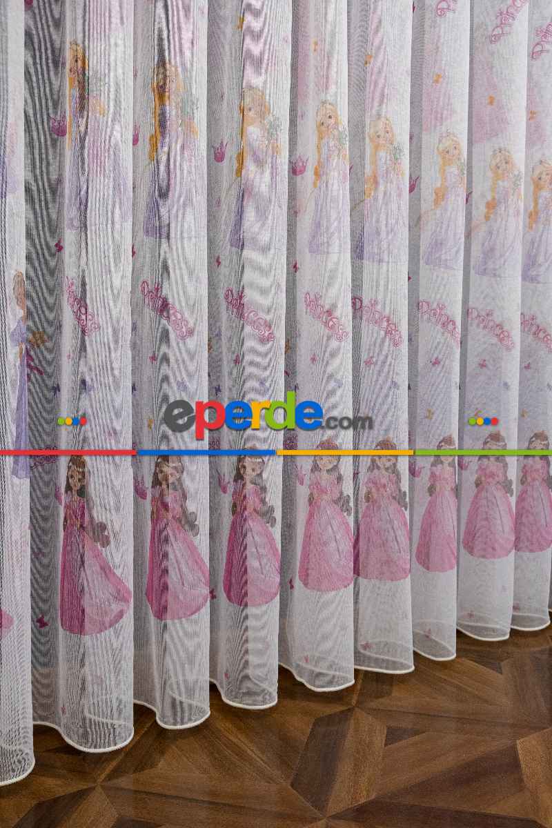 Brillant Prensesli Sindy Cindy Bebek Barbi Barbie Tül Perde Kız Çocuk Odası Tül - Kurşunlu Tül
