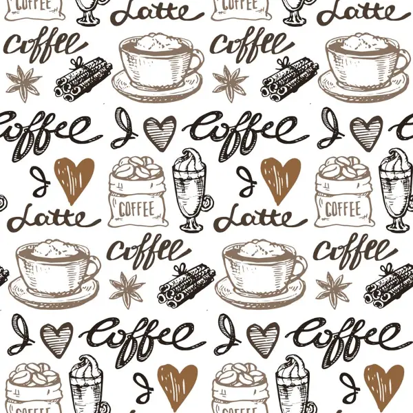 Kahve Fincan Desenli Fon Perde Evm821 Kumaşı Kalındır Duck Bezi Değildir- Siyah-Beyaz