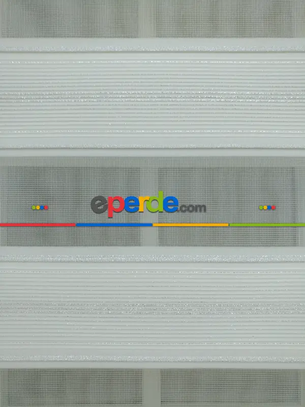 Salon Zebra Perde - Zebra Perde - Micro Pilise - Simli Geçişli Zebra Perde- Gümüş Simli