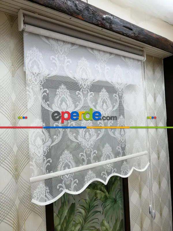 Çifli Sistem Tül Ve Stor Perde Bdz ( 827 )- Beyaz