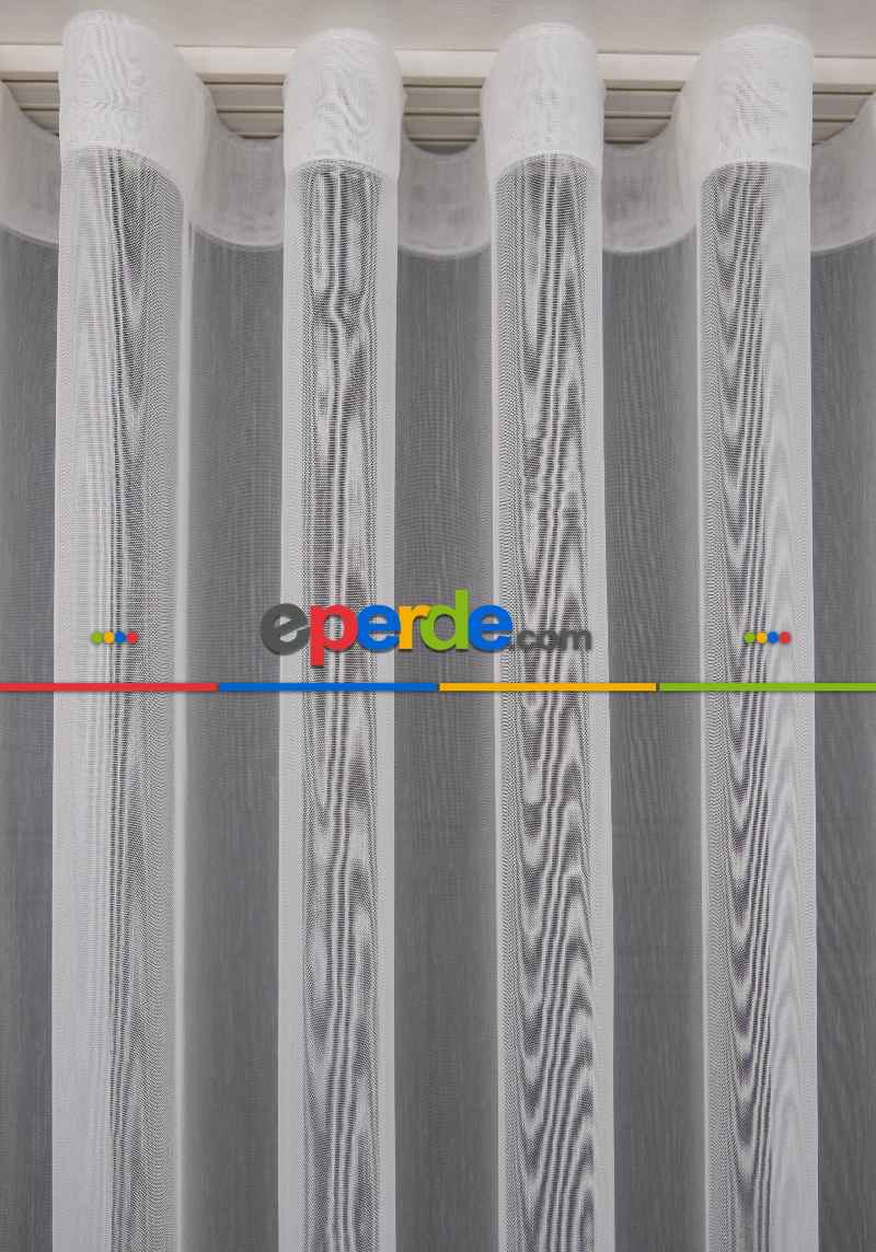 Hafif Düz Keten Tül Çok Dökümlüdür - İtinalı Dikiş - S Pile - Kurşunlu Tül