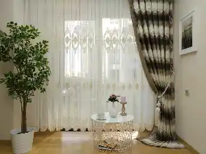 Renk Geçişli Jakar Desenli Salon Fon Perdesi -kahve Venge -sütlü Kahve - Bej ( Kendinden Saçaklı)- Bej-kahve Venge-sütlü Kahve