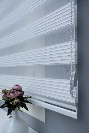 Salon Zebra Perde - Pliseli Zebra Perde 2021 Sezonu Dar Pliseli A Kalite Zebra Perde- Ekru