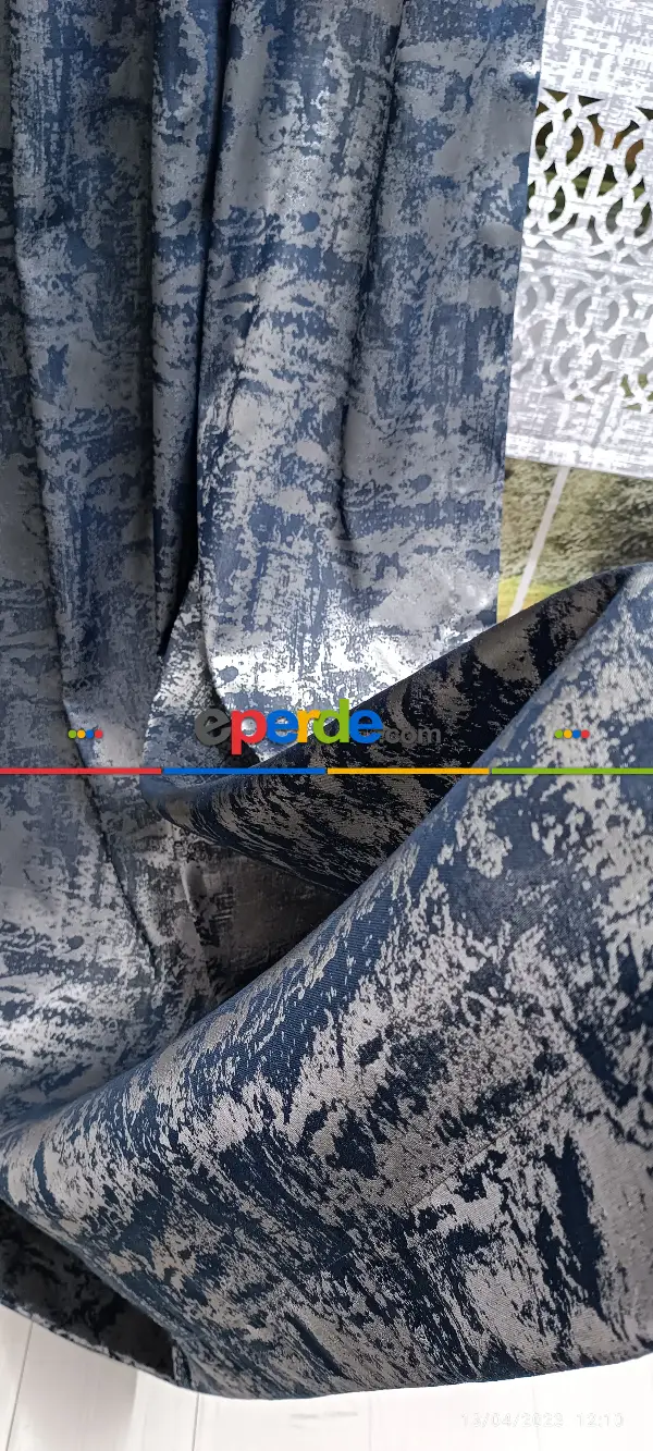 Yatak Odası - 2023 Elit Modern Desenli Fosforlu İplik Dokuma Fon Perde - 3