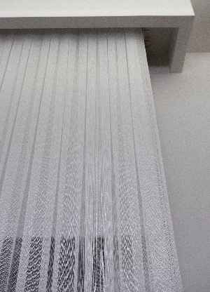 Hazır Ölçü Çizgili Düz Tül Perde - Sedef Simli Tül - Ütü İstemez - Kurşunlu Tül