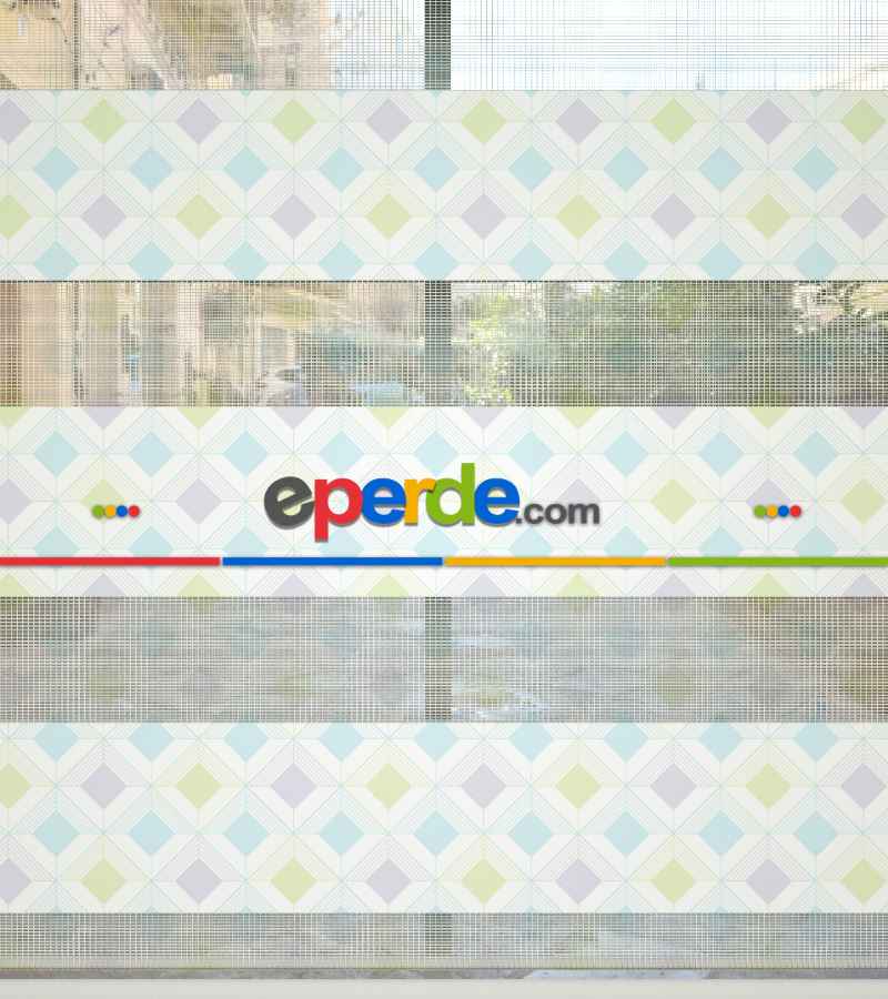 Geometrik Desenli Baskılı Zebra Perde- Çok Renkli