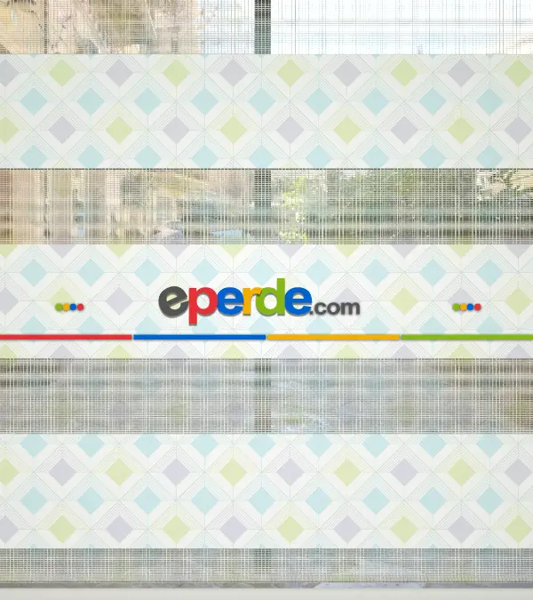 Geometrik Desenli Baskılı Zebra Perde- Çok Renkli