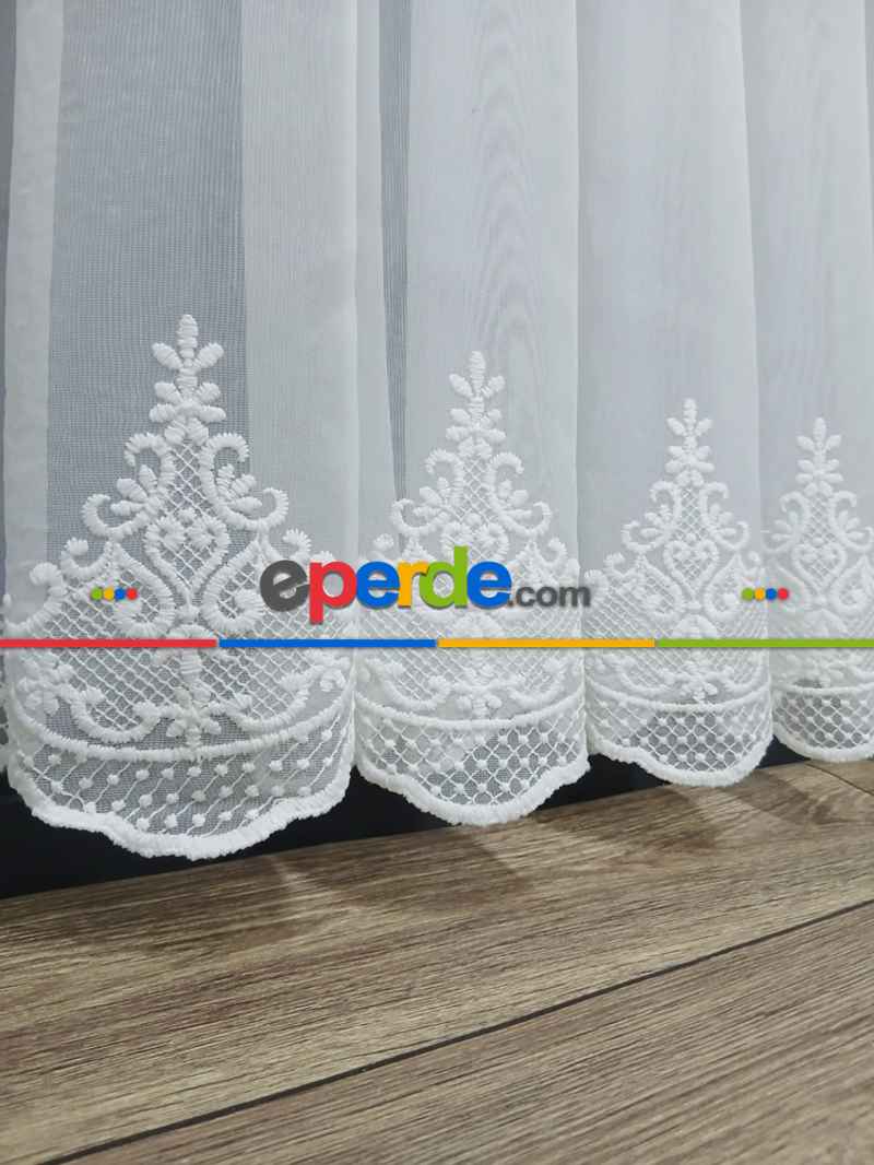 Yatak Odası - Brillant Beyaz Sim Varakli Şehrazat model Tül Perde