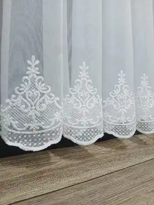 Brillant Beyaz Sim Varakli Şehrazat model Tül Perde