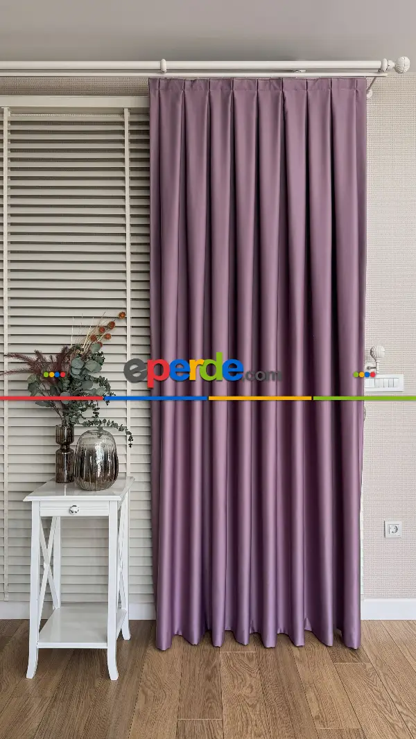 Yatak Odası - Gül Kurusu Blackout - Karartma Fon Perde, Premium Kalite Serisidir, � Oranında Işığı Keser