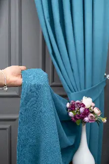 Açık Petrol Rengi Düz Fon Perde En Dökümlü Fon Perde