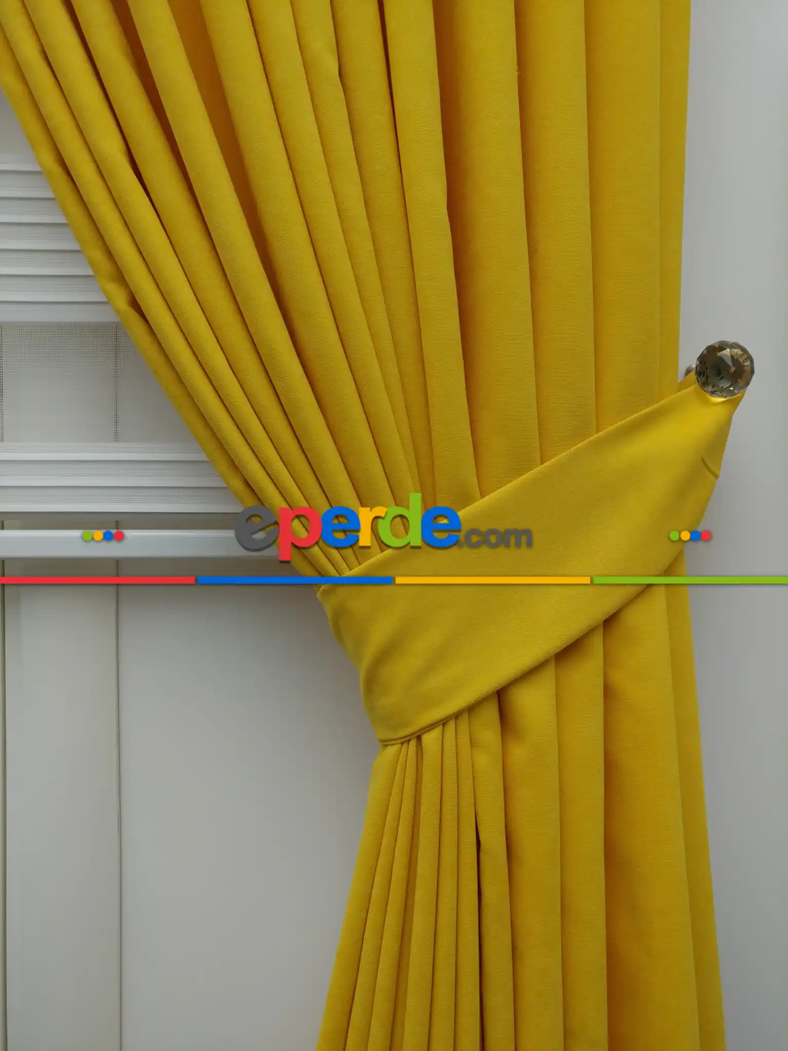 Sarı - Düz Fon Perde ( 300cm Geniş En 1.kalite Dökümlü Fon)- Sarı