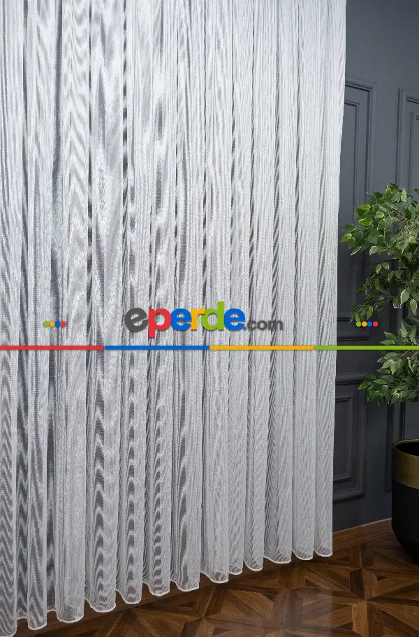 Salon - Çelik Tül Ekru Gramajlı Dökümlü - Kurşunlu Tül