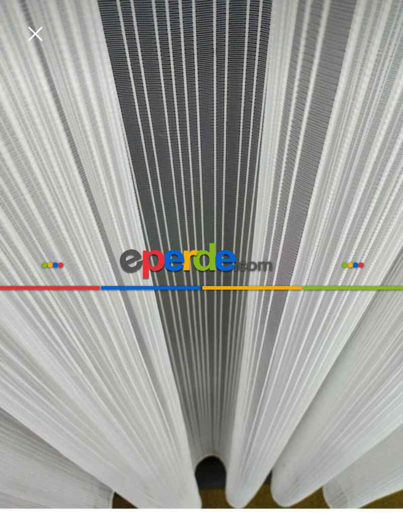 Salon Tül Perde - Fırsat !!! Birinci Kalite Çizgili Tül (gramajı Yüksek ) Ekru Renk Kırık Beyaz- Ekru - Kurşunlu Tül