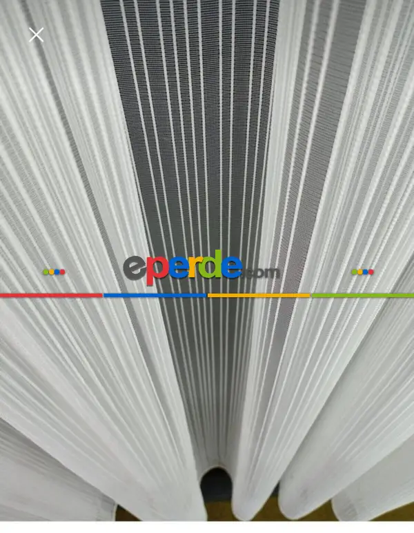 Salon Tül Perde - Fırsat !!! Birinci Kalite Çizgili Tül (gramajı Yüksek ) Ekru Renk Kırık Beyaz- Ekru - Kurşunlu Tül