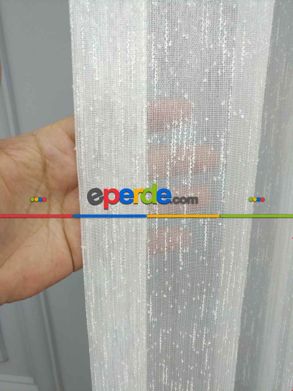 Oturma Odası - Ekru Şantuk Düz Tül Perde Ütü İstemez