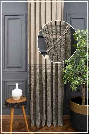 Desenli Pano Fon Perde