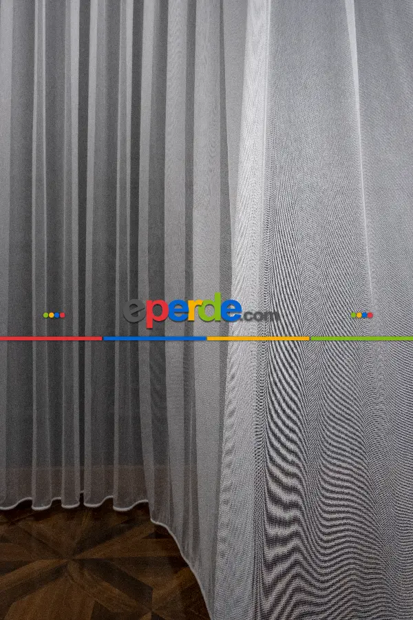 Yatak Odası - Ekru Monaliza Dökümlü Tül - İtinalı Dikiş - Amerikan Pile - Kurşunlu Tül