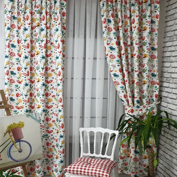 Çocuk Odası Fon Perde Evm437 _c - Kumaşı Kalındır Duck Bezi Değildir.- Yeşil-Mavi-Sarı-Beyaz-Pembe-Çok Renkli