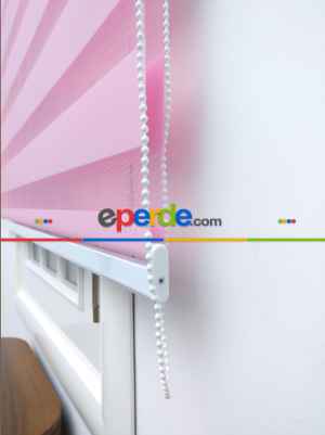 Pembe Bambu Zebra Perde- Pembe