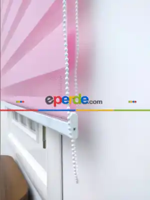 Yatak Odası - Pembe Bambu Zebra Perde- Pembe