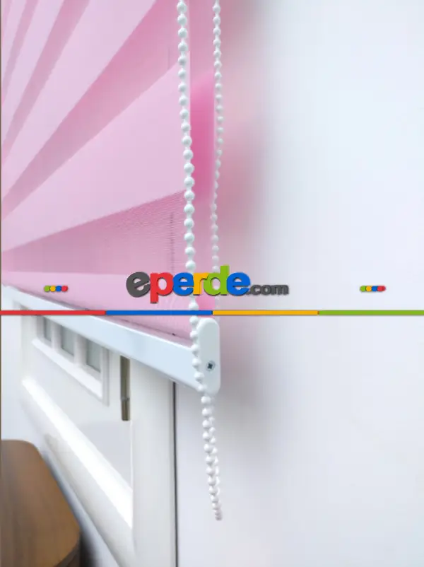 Pembe Bambu Zebra Perde- Pembe