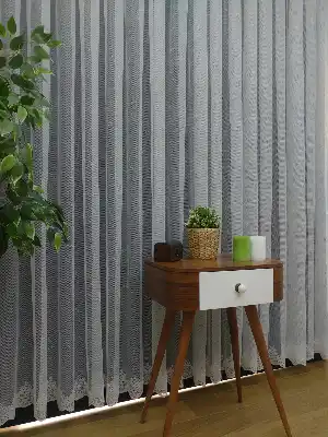 ( Orjinal ) Kdk Spor Desen Salon Fransız Dantel Tül Perde & Kruvaze Perde- Ekru