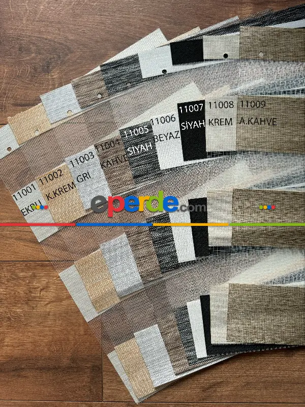 Ekru Bambu Zebra Perde, Standart Metal Kasalı Yüksek Kalite Kornişe Kolay Montaj Seçenekli