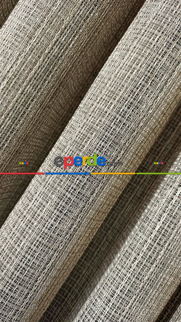 Mutfak Tül Açık Kahve Özel Dokuma, Özel İplik Keten Düz Tül Perde - Ağır Gramajlı Premium