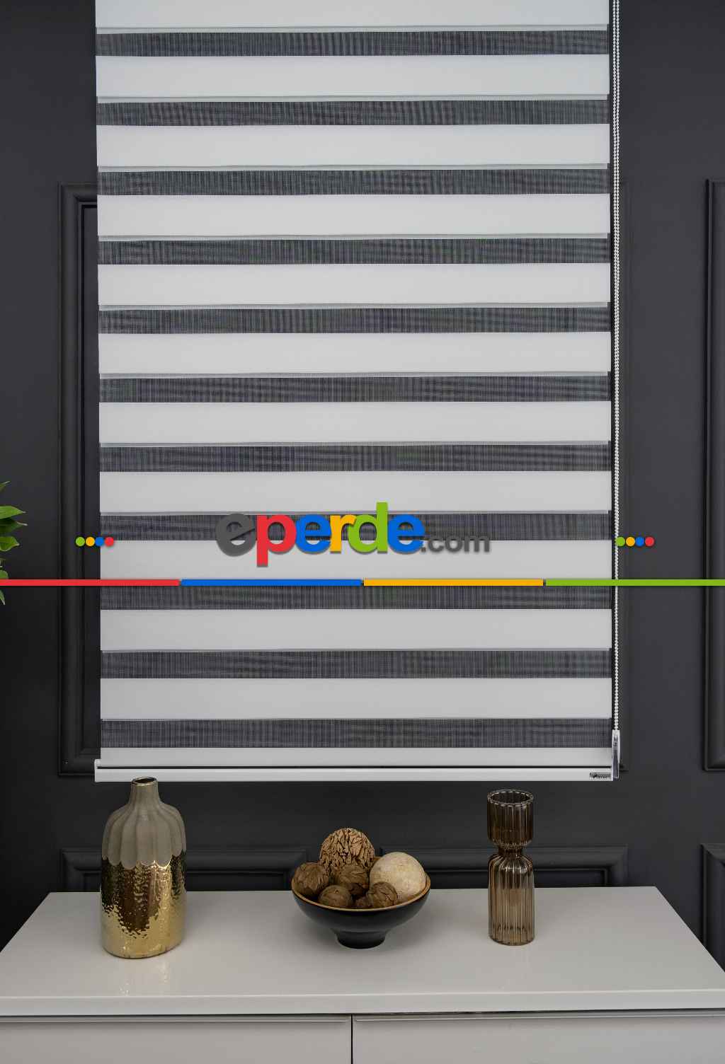 Mutfak Zebra - Ekru Renk Düz Zebra, Mekanize Perde