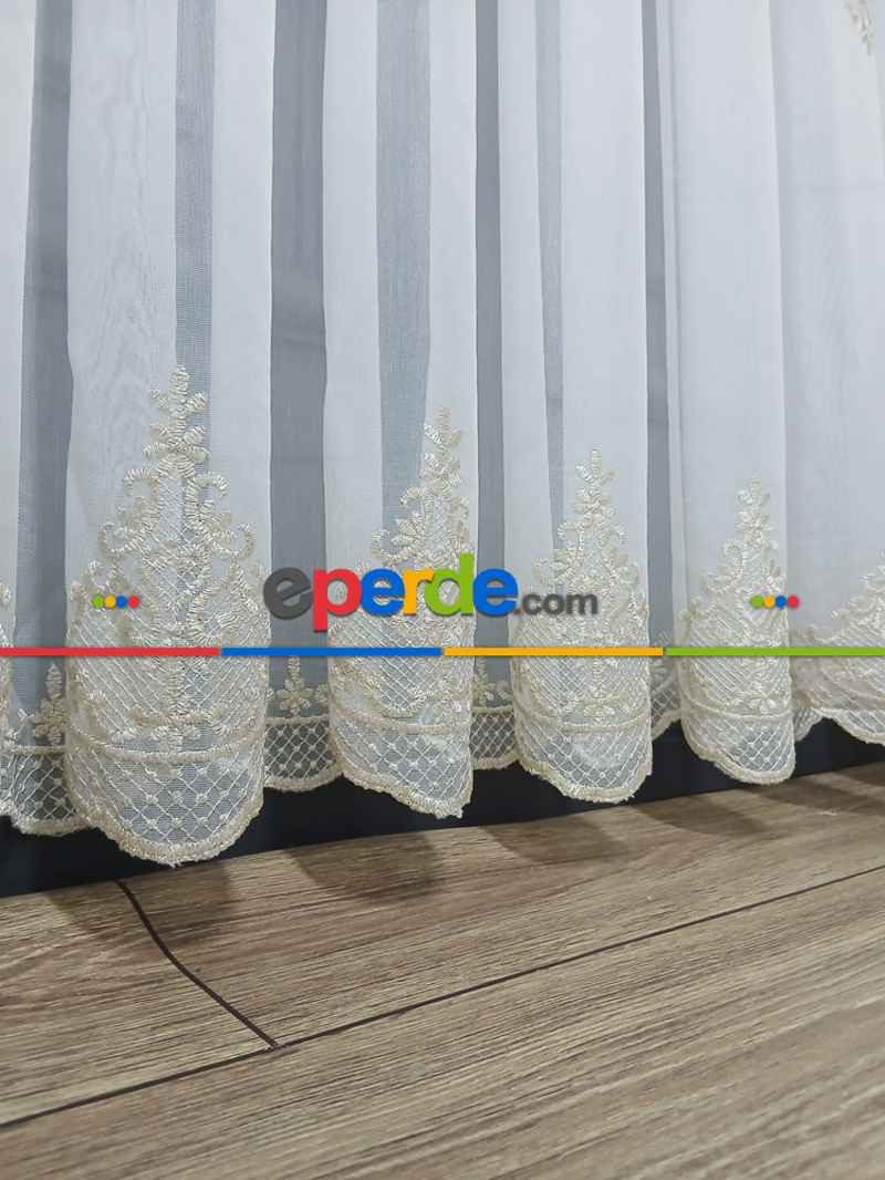 Yatak Odası - Brillant Gold Altin Sim Varakli Şehrazat model Tül Perde