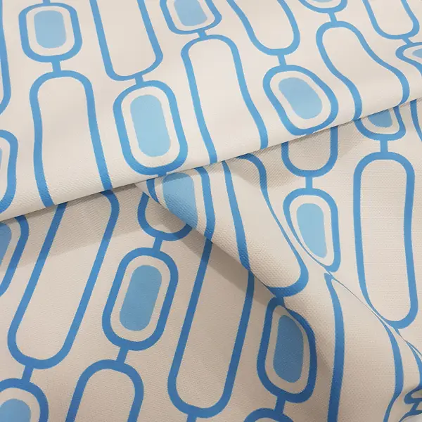 Geometrik Desenli Fon Perde Evm206e _g - Kumaşı Kalındır Duck Bezi Değildir.- Lacivert-Mavi-Beyaz