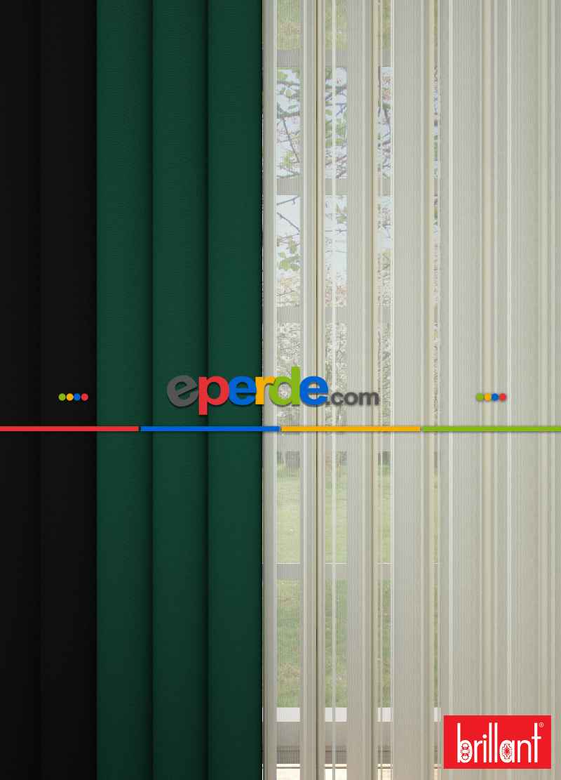 Brillant Akıllı Tül Siyah-yeşil Perde Tül Dikey Zebra Perde Düz 1. Kalite