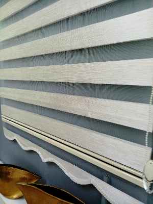 Oturma Odası - Bambu Zebra 2021 Sezonu Krem Renk A Kalite Bambu Zebra Perde- Krem