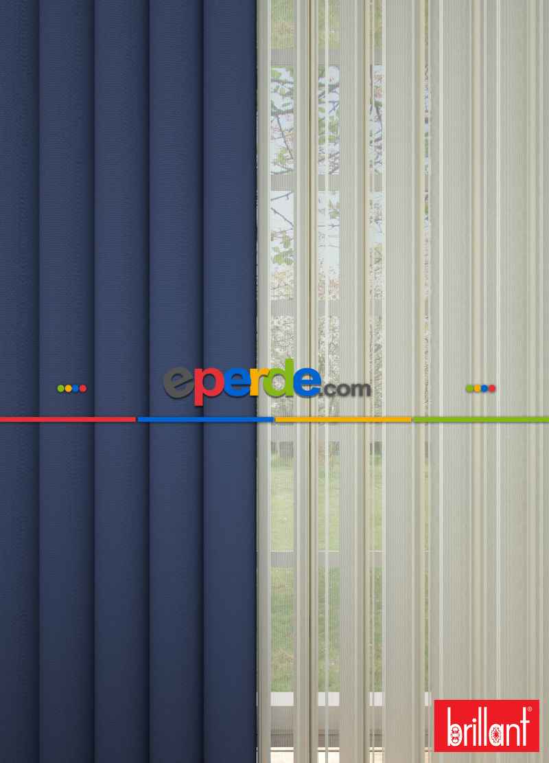 Brillant Akıllı Tül Perde Koyu Mavi Renkli Tül Dikey Zebra Perde Düz 1. Kalite