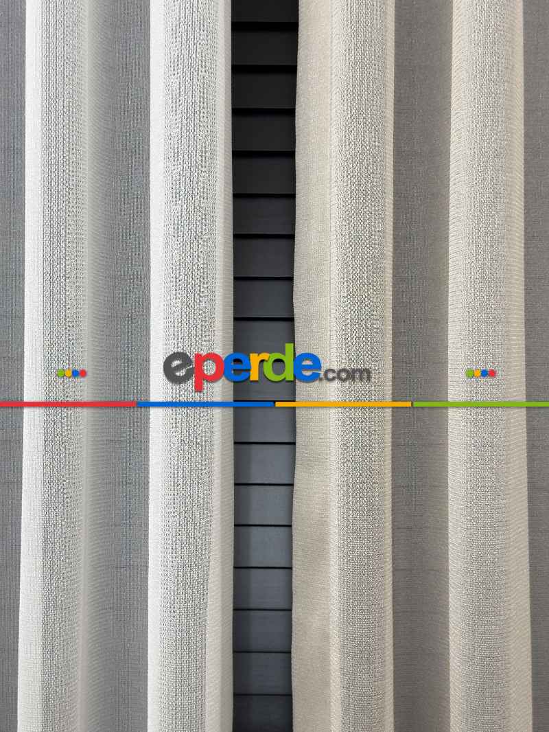 Ekru Düz Tül Perde Premium Serisi