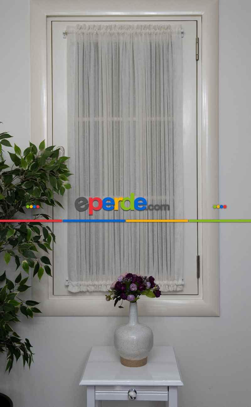 Briz Perde - Keten Tül Ütü İstemez Dökümlü Tül