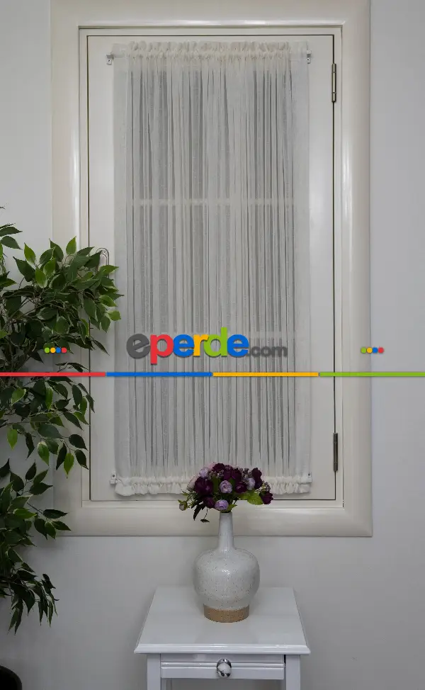 Keten Tül Ütü İstemez Dökümlü Tül